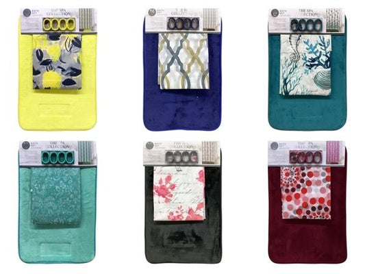 Shower Curtain + Bath Mat Set