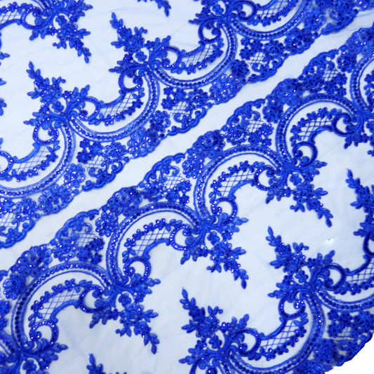 Corded Chantilly Embroidered Tulle Lace