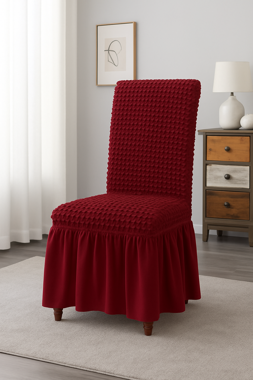 Bubble Stretch Chair Cover w/ Ruffles