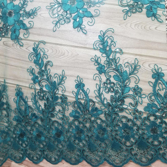 Floral Embroidered Mesh Lace | French Corded & Guipure Flowers
