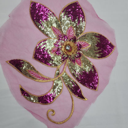 Sequin Floral Embroidery Applique