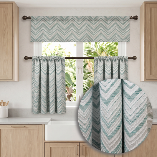 Andesa Jacquard Panel & Matching Kitchen Curtain (Buy 1 Get 1 Free)