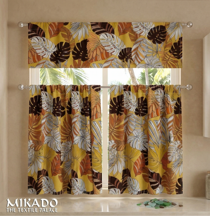 Aralia Blackout Kitchen Curtain | Monstera