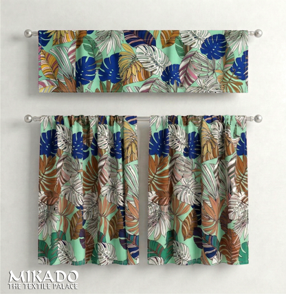 Aralia Blackout Kitchen Curtain | Monstera