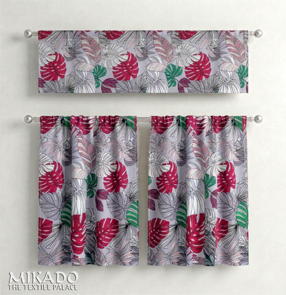 Aralia Blackout Kitchen Curtain | Monstera
