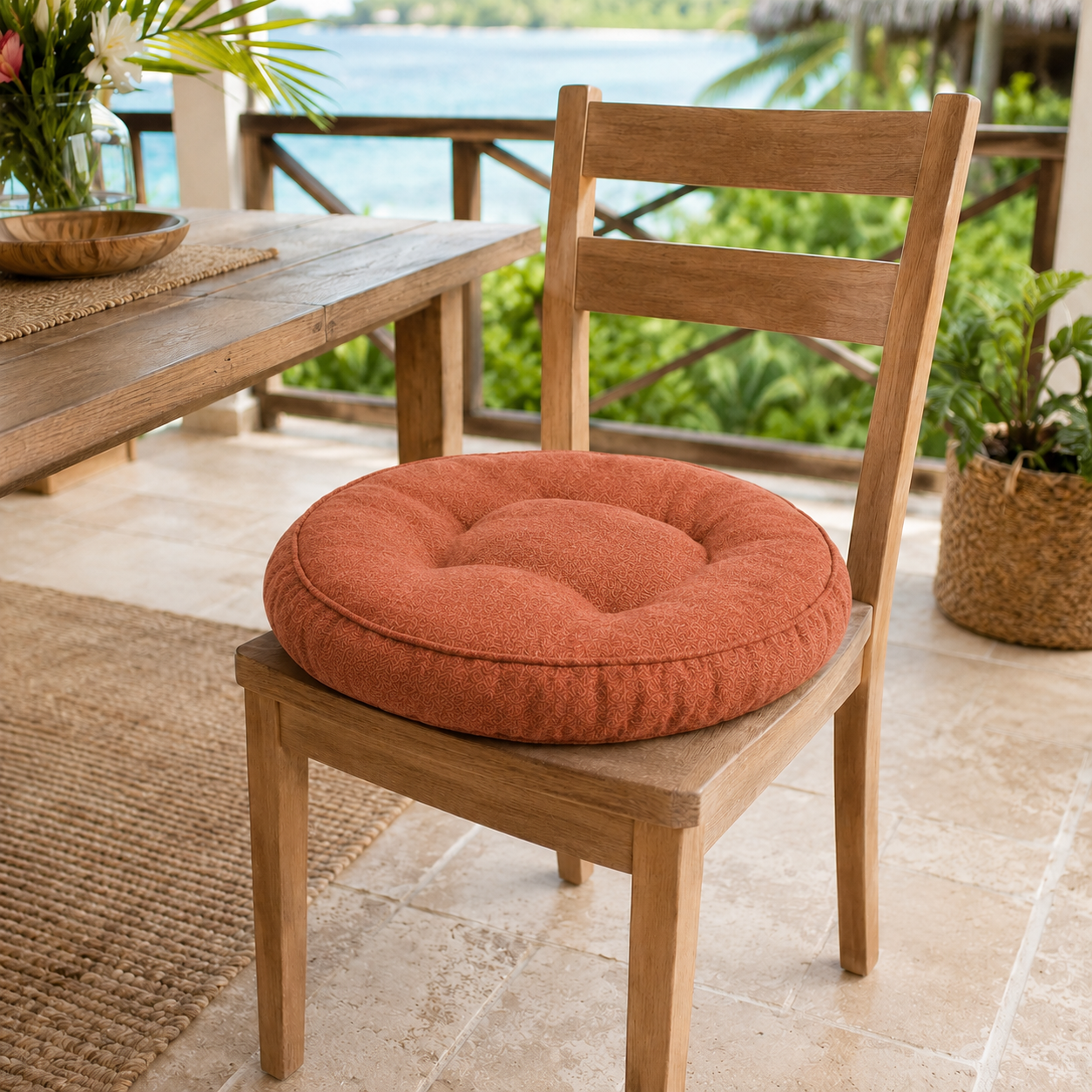 Linen Chair Pad | 16" Round