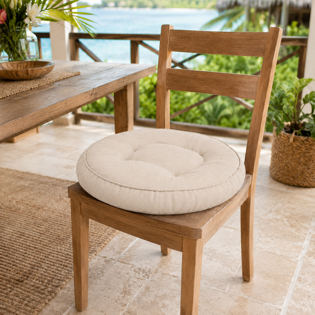 Linen Chair Pad | 16" Round