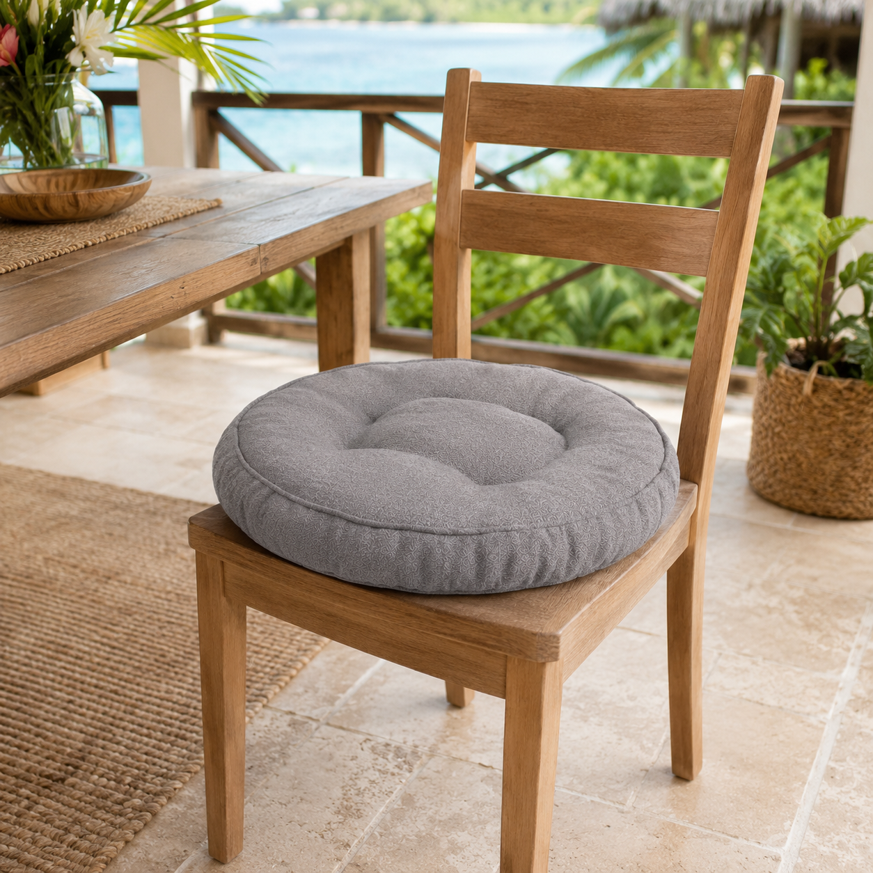 Linen Chair Pad | 16" Round