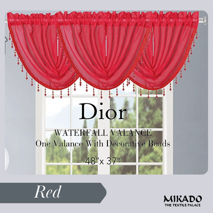 Dior Rod-Pocket Curtain Panel & Valance