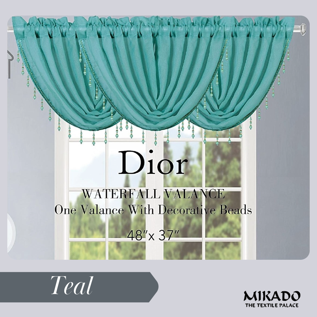 Dior Rod-Pocket Curtain Panel & Valance