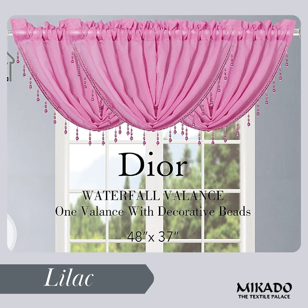 Dior Rod-Pocket Curtain Panel & Valance