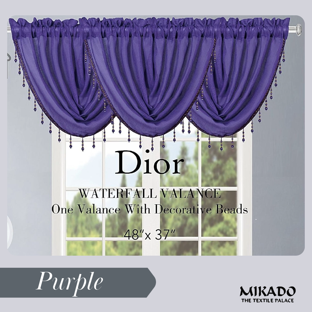 Dior Rod-Pocket Curtain Panel & Valance