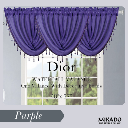 Dior Rod-Pocket Curtain Panel & Valance