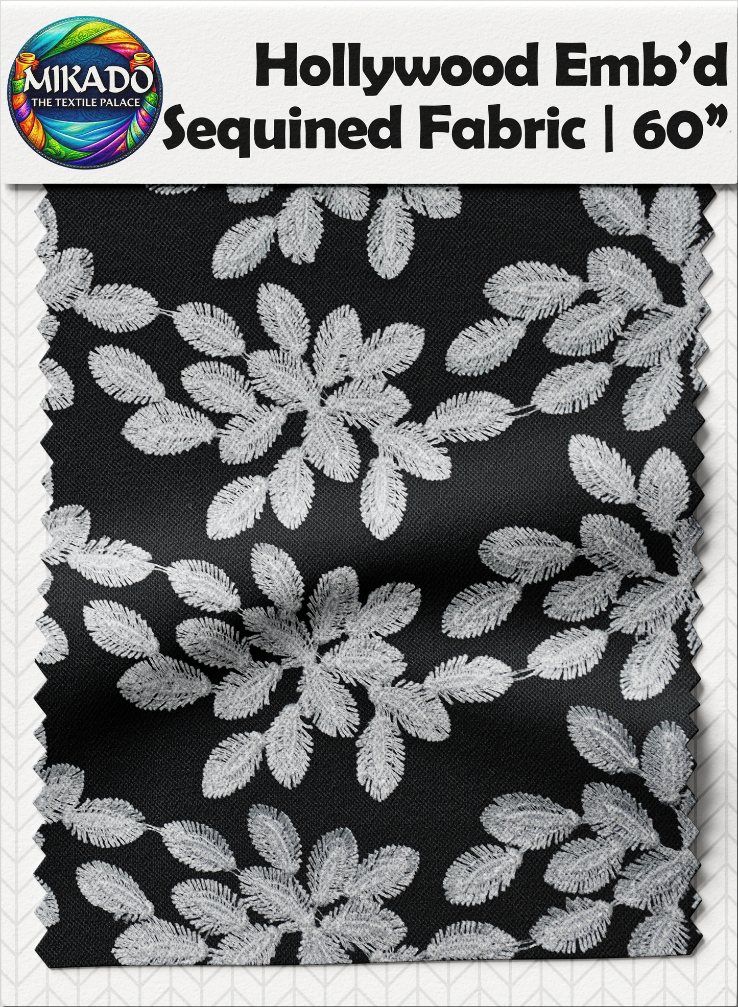 Hollywood Embroidered Sequined Fabric | Fern Rosette