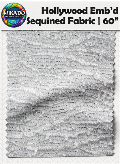Hollywood Embroidered Sequined Fabric | Aurora Drift