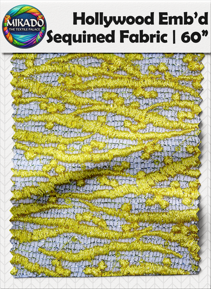 Hollywood Embroidered Sequined Fabric | Aurora Drift