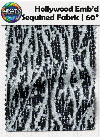 Hollywood Embroidered Sequined Fabric | Aurora Drift