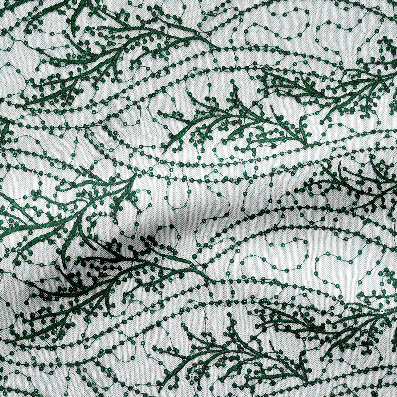 Hollywood Embroidered Sequined Fabric | Sequined Vines