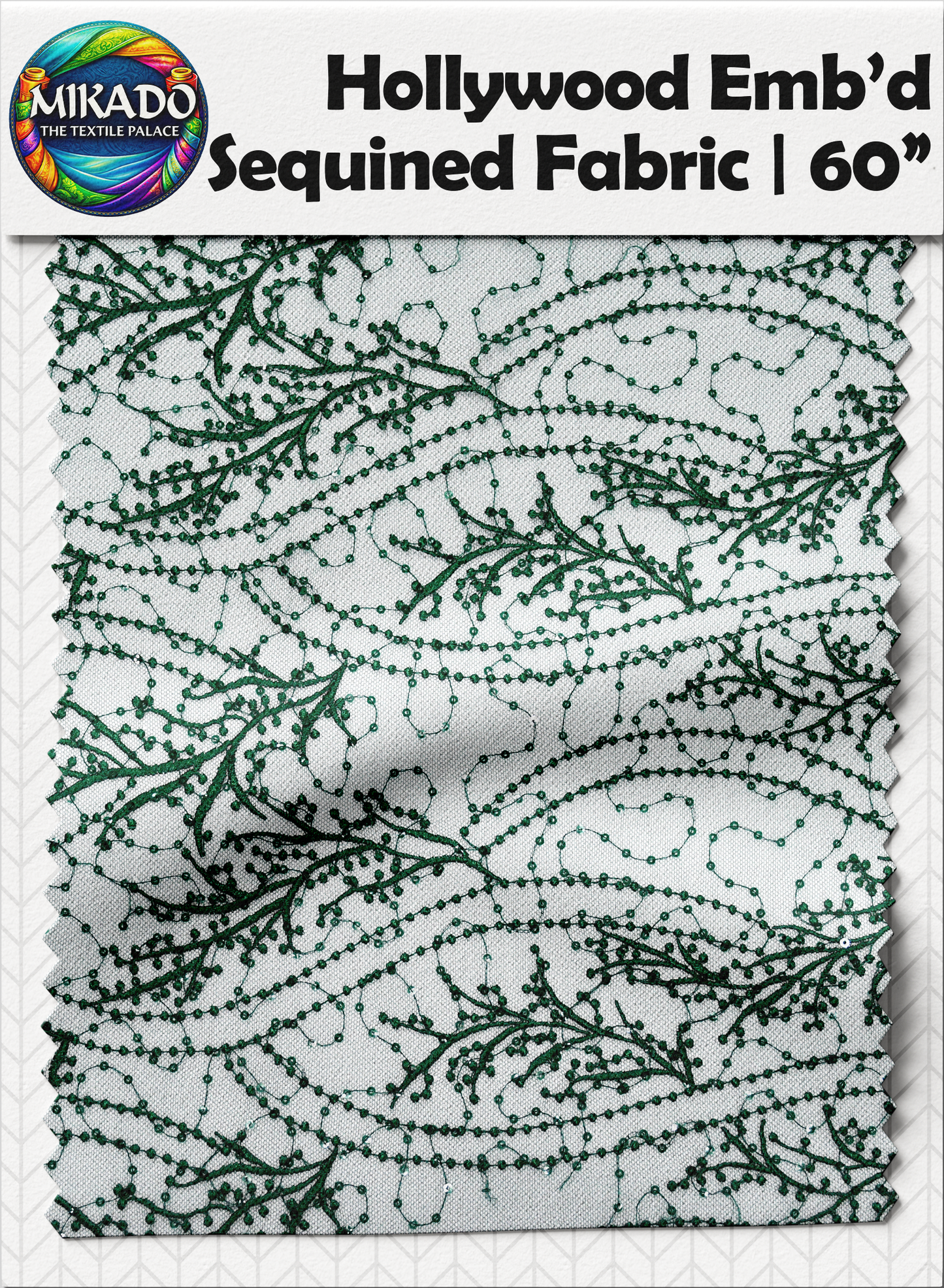Hollywood Embroidered Sequined Fabric | Sequined Vines