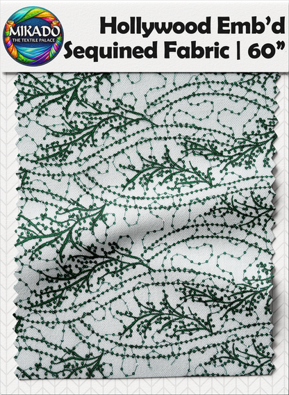 Hollywood Embroidered Sequined Fabric | Sequined Vines