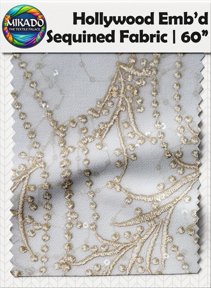 Hollywood Embroidered Sequined Fabric | Sequined Vines