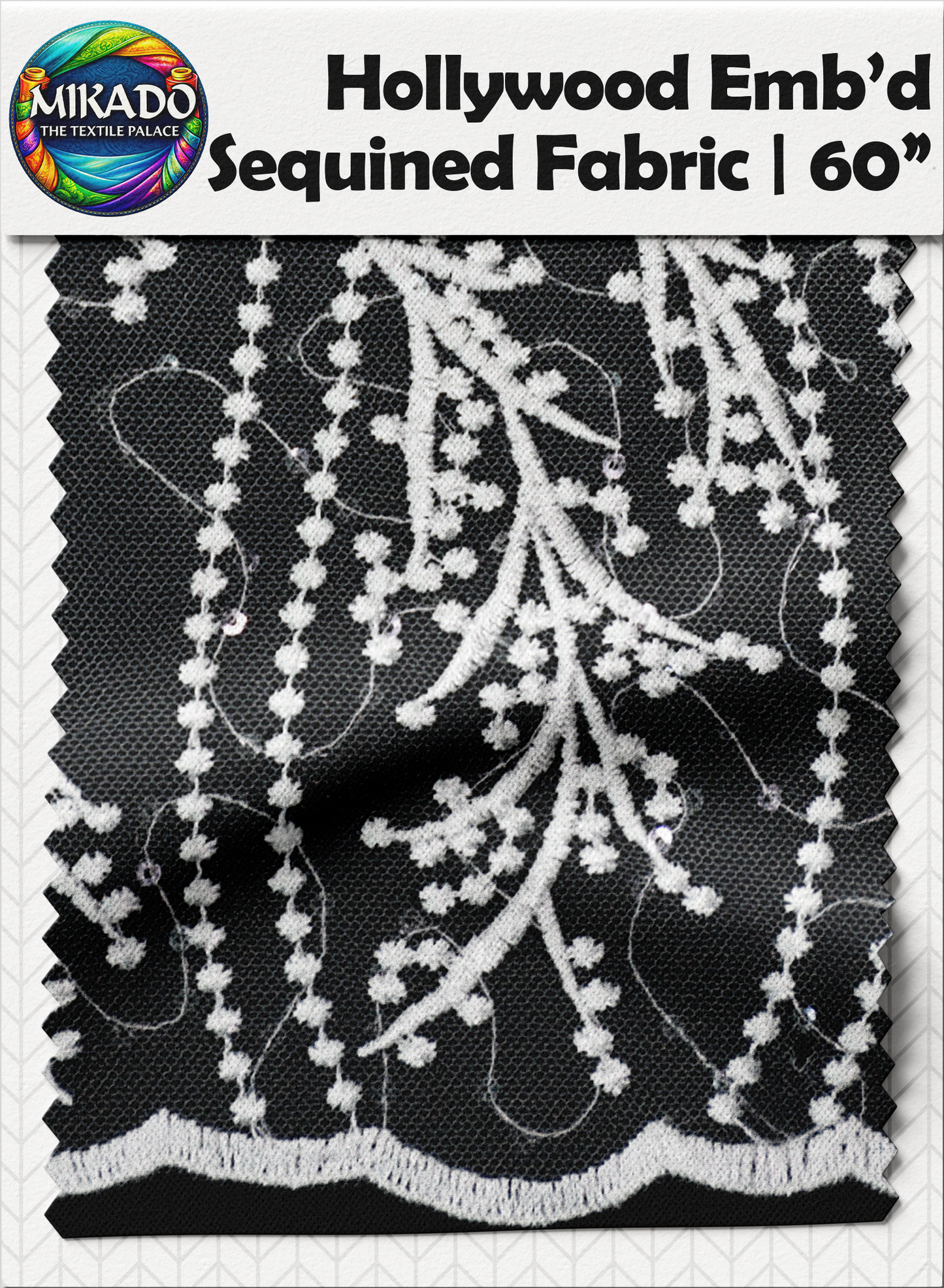 Hollywood Embroidered Sequined Fabric | Sequined Vines