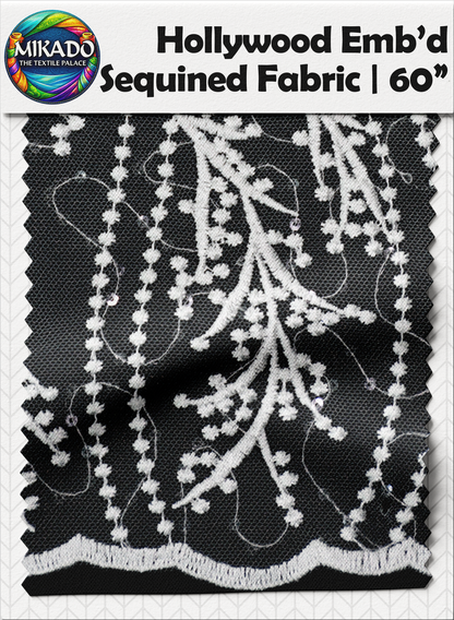 Hollywood Embroidered Sequined Fabric | Sequined Vines