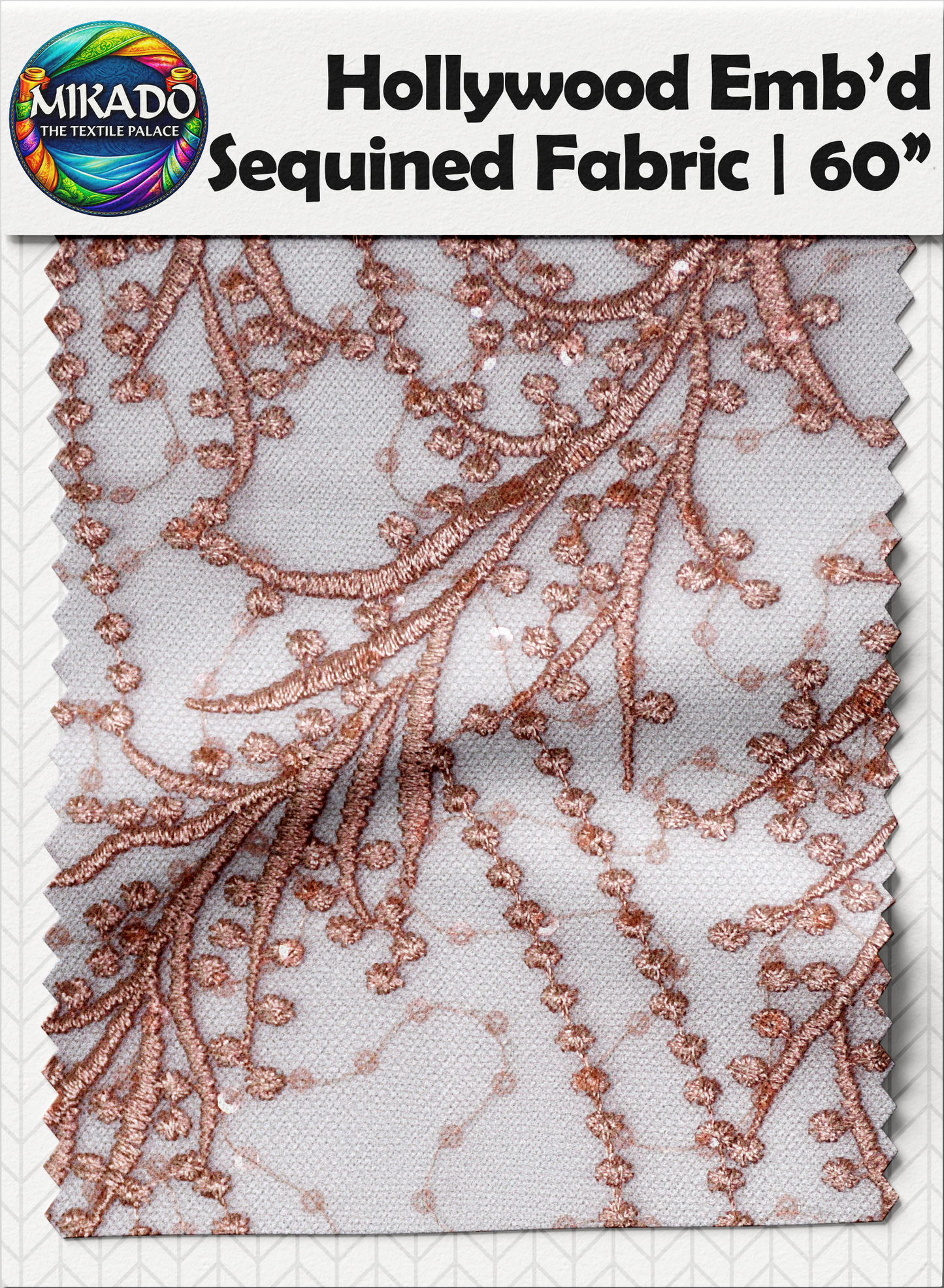 Hollywood Embroidered Sequined Fabric | Sequined Vines