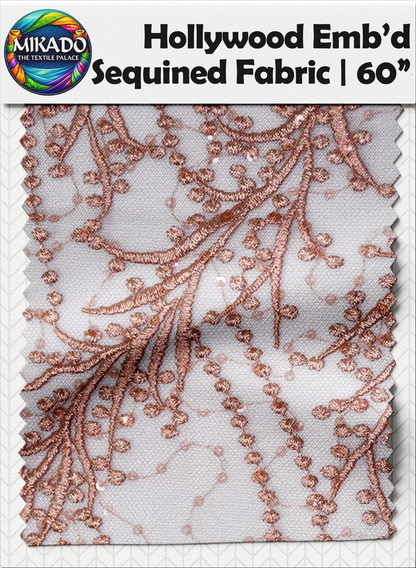 Hollywood Embroidered Sequined Fabric | Sequined Vines