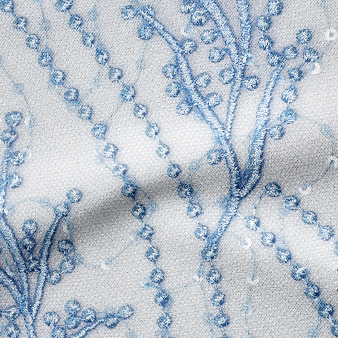 Hollywood Embroidered Sequined Fabric | Sequined Vines