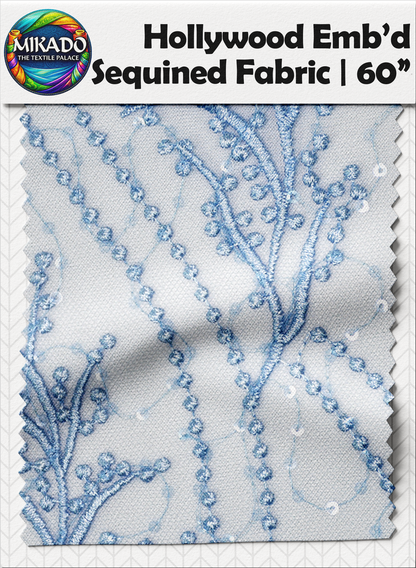 Hollywood Embroidered Sequined Fabric | Sequined Vines
