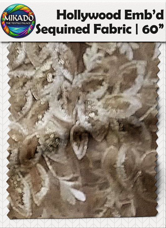 Hollywood Embroidered Sequined Fabric | Regal Laurel
