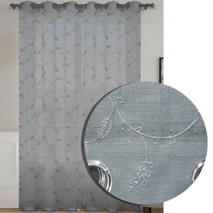 Iridessa Embroidery Grommet Window Panel