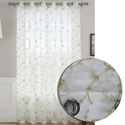 Iridessa Embroidery Grommet Window Panel