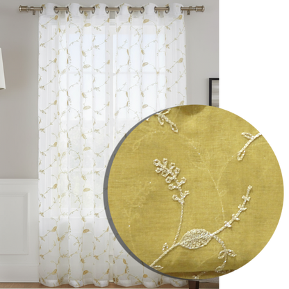 Iridessa Embroidery Grommet Window Panel
