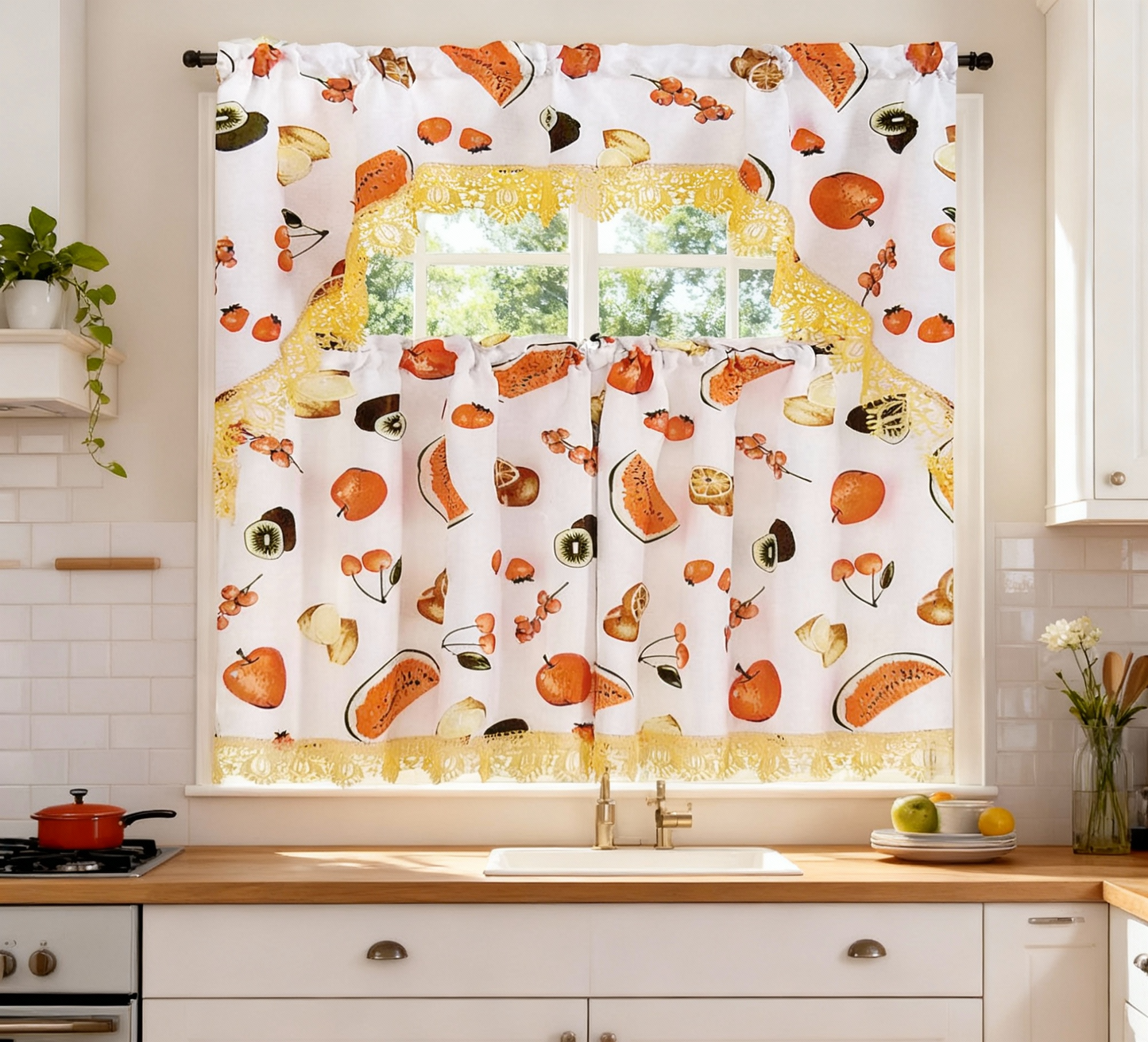 Kitchen Curtains | Orchard Harvest Collection