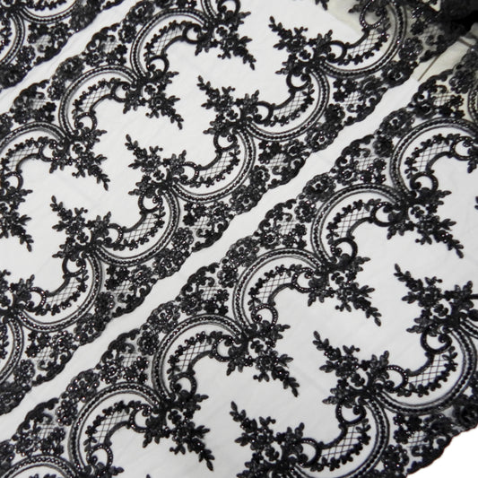 Corded Chantilly Embroidered Tulle Lace