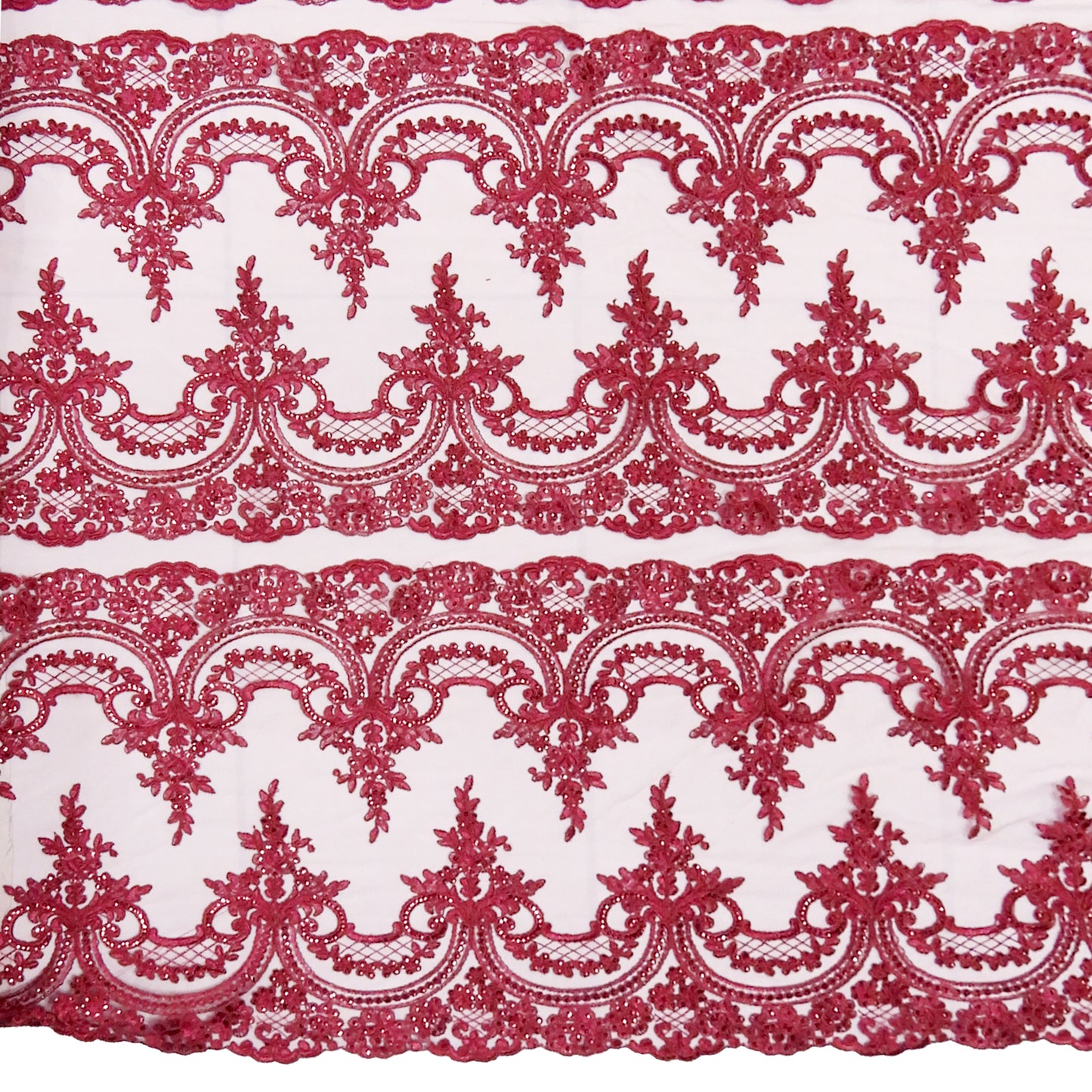 Corded Chantilly Embroidered Tulle Lace