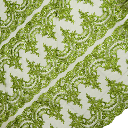 Corded Chantilly Embroidered Tulle Lace