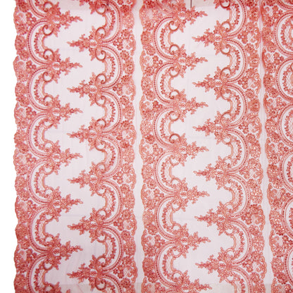 Corded Chantilly Embroidered Tulle Lace