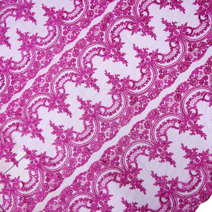 Corded Chantilly Embroidered Tulle Lace