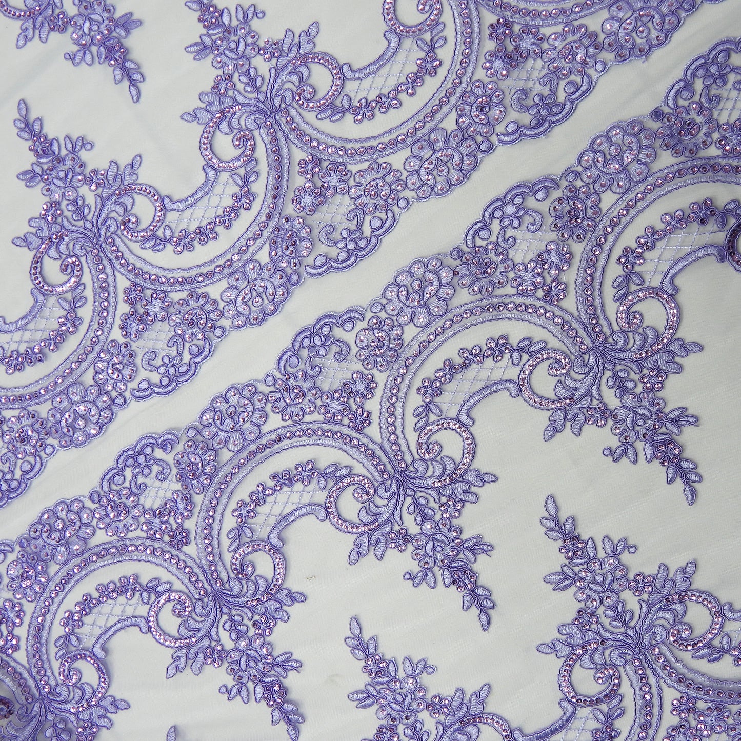Corded Chantilly Embroidered Tulle Lace