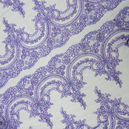Corded Chantilly Embroidered Tulle Lace