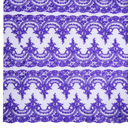 Corded Chantilly Embroidered Tulle Lace