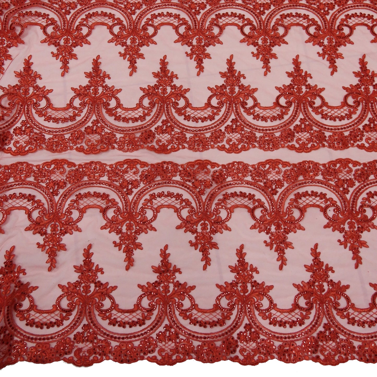 Corded Chantilly Embroidered Tulle Lace