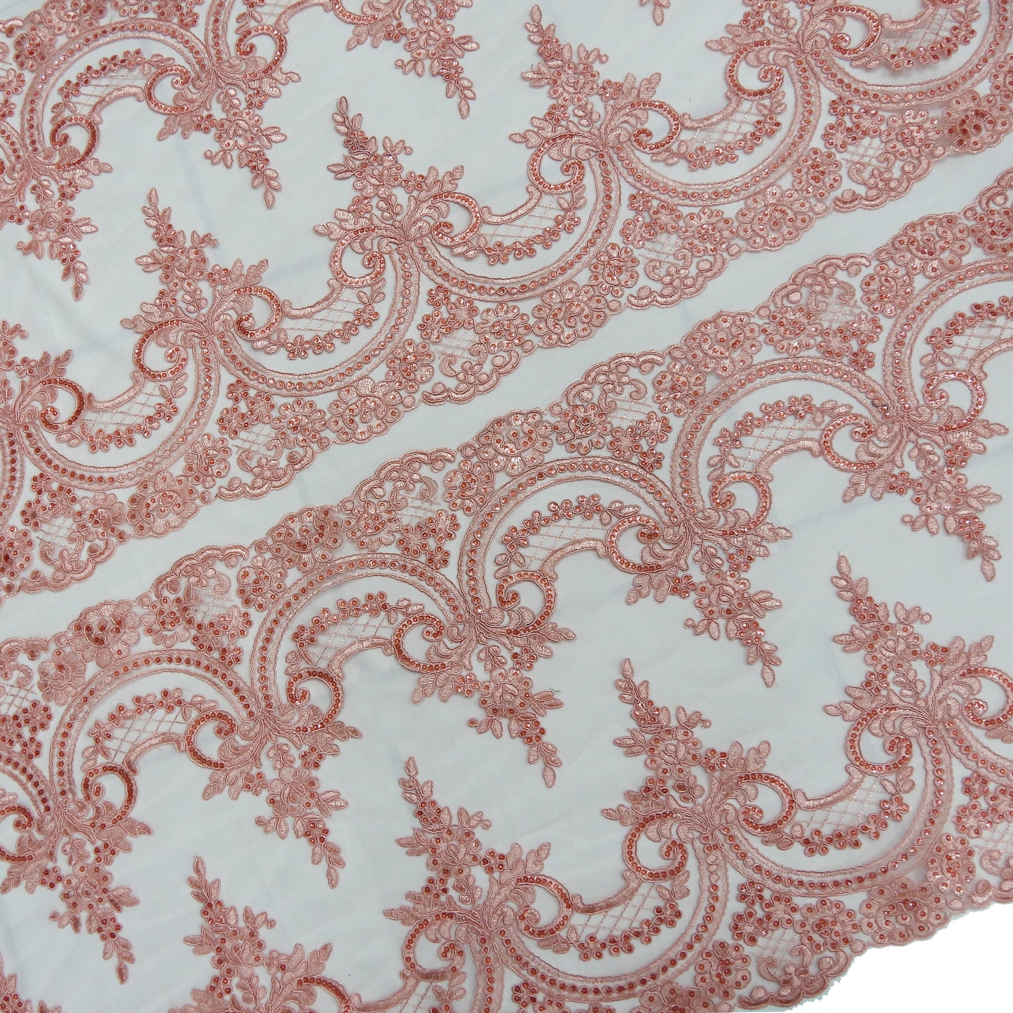 Corded Chantilly Embroidered Tulle Lace