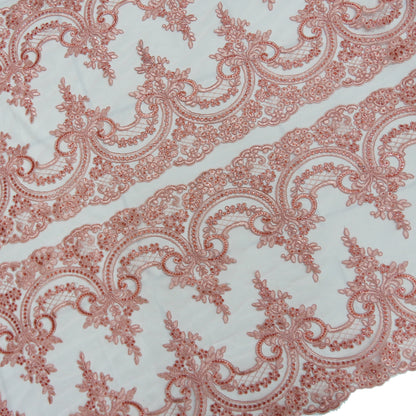 Corded Chantilly Embroidered Tulle Lace