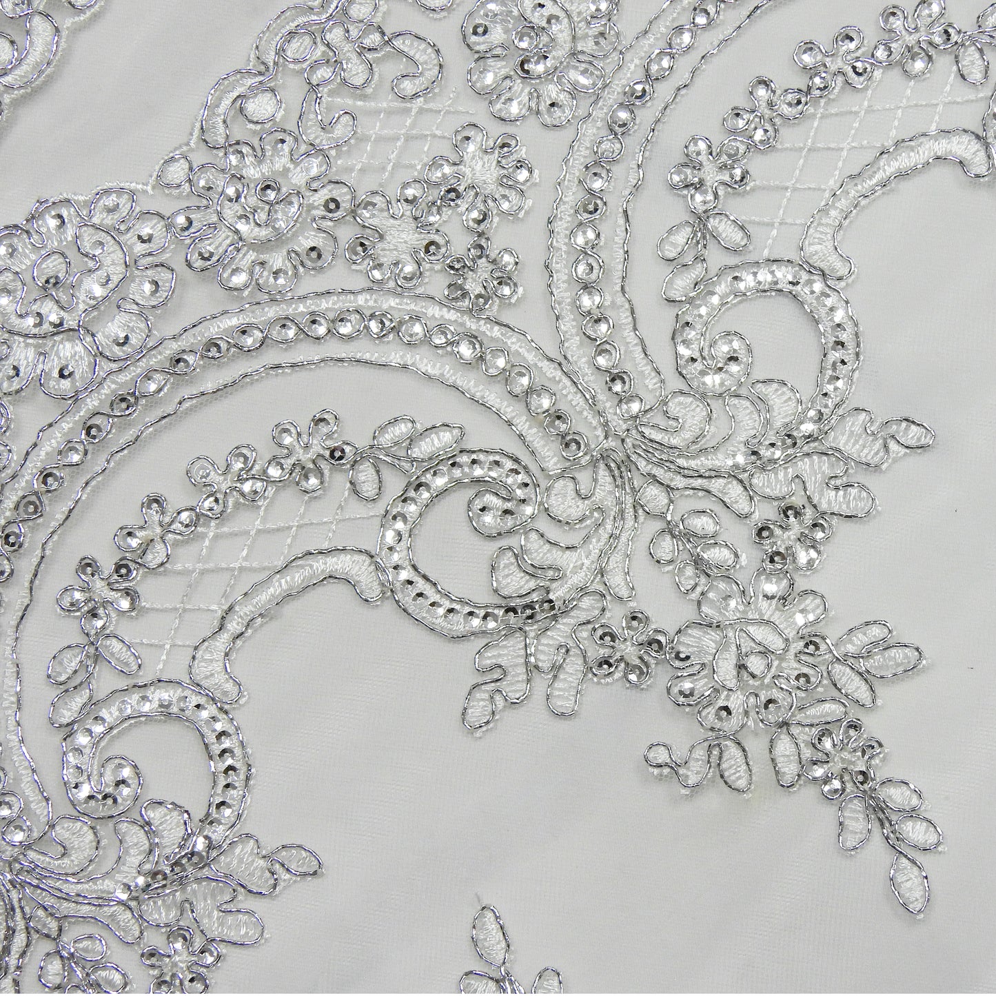 Corded Chantilly Embroidered Tulle Lace