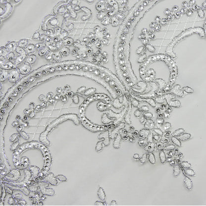 Corded Chantilly Embroidered Tulle Lace