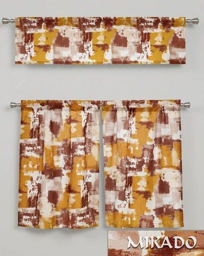 Marika Poly-Linen Kitchen Curtain Set